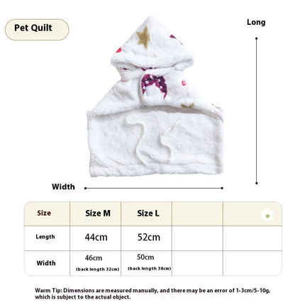 Coral Fleece Warm Portable Pet Cloak Pajamas