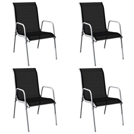 5-teiliges Garten-Essset, Stahl, schwarz