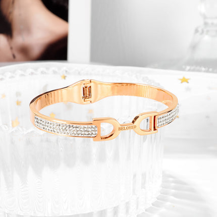 Fashion Light Luxury Tassel Letter D Titanium Steel Bracelet Women