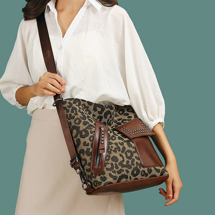 Houndstooth Leopard Shoulder Bags