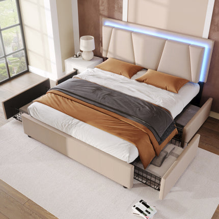 Wooden Storage  Bed Frame   Size 140cmx200cm