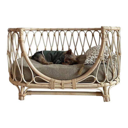 Handgefertigtes Haustierbett aus Rattan, Haustierbett-Sofa für Hunde