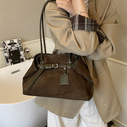 Retro Frosted Suede Shoulder Bag