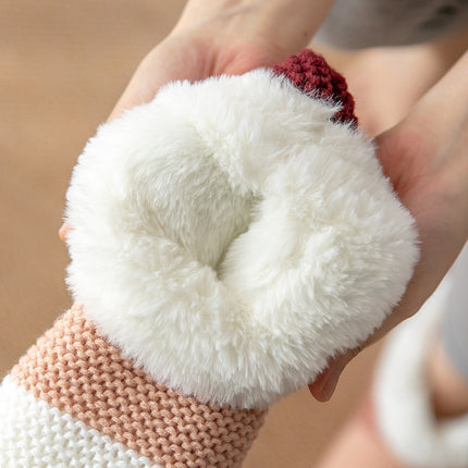 Women's Color-matching Knitted Plush Floor Socks