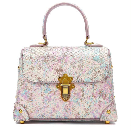 Women's Toe Layer Fashion Snake Pattern Handbag