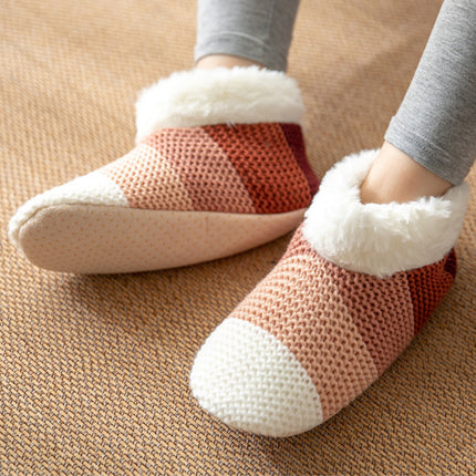 Women's Color-matching Knitted Plush Floor Socks