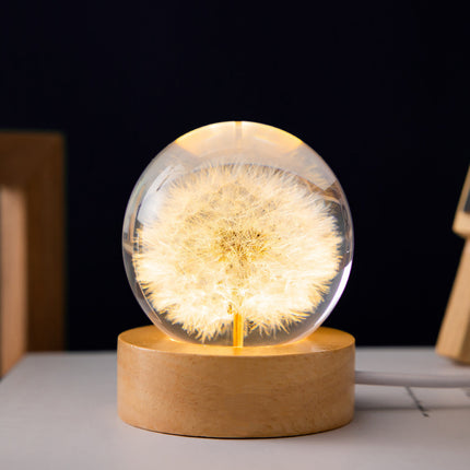 Luminous 3D Dandelion Crystal Ball Beech