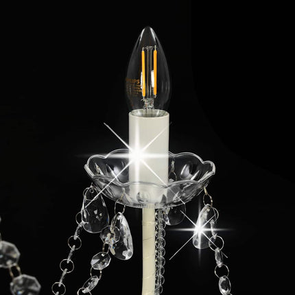 chandelier with beads, 8 x E14 sockets