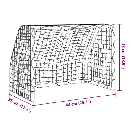 Fußballtore für Kinder, 2-teilig mit Ball, weiß, 64 x 35 x 48 cm, Metall