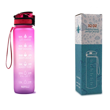 Time Marker Bounce Cover Motivational Water Bottle