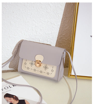 Small square bag double color matching shoulder bag