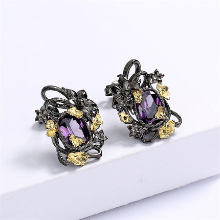 Retro Light Amethyst Earrings