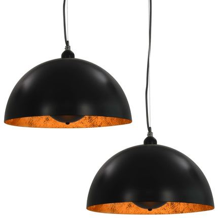 Ceiling Lights, 2 pcs., Gold, Hemispherical, 40cm