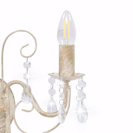 wall light with antique beads, 2 x E14 sockets