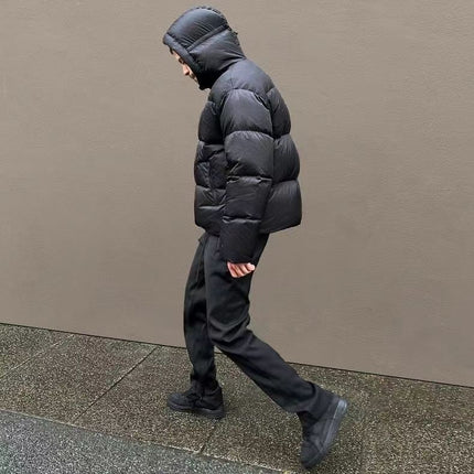 winter with this versatile white duck down coat