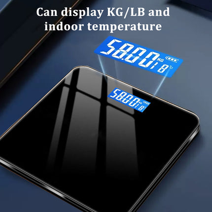 396-pound electronic weight scale with LCD display, KG/LB switch, temperature readout, durable and safe