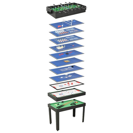 15-in-1 Multispieltisch 121×61×82 cm Ahorn 15-in-1