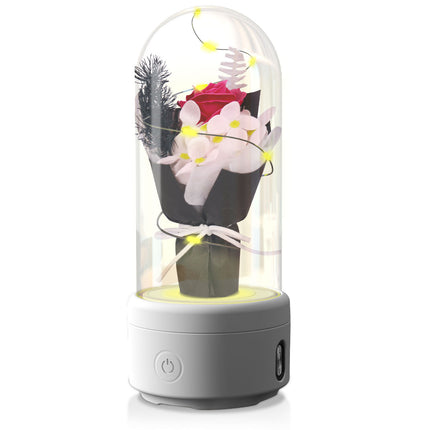 Gift Rose Luminous Night Light Ornament In Glass Cover