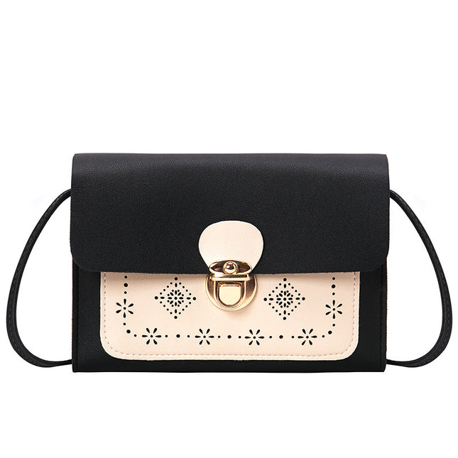 Small square bag double color matching shoulder bag