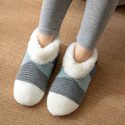 Women's Color-matching Knitted Plush Floor Socks