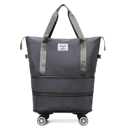 New Universal Wheel Travel Women Bag With Double-layer