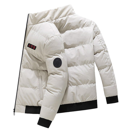 USB-Heated Windproof Winter Jacket with Cotton Padding