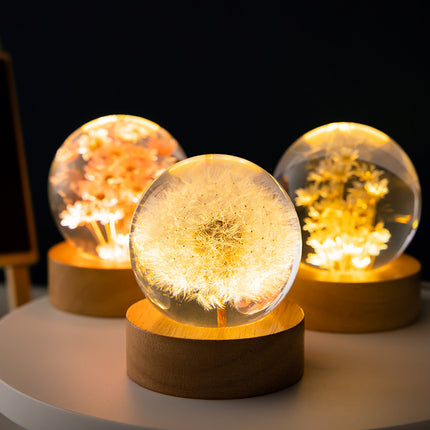 Luminous 3D Dandelion Crystal Ball Beech