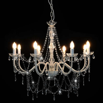 chandelier with beads, 8 x E14 sockets