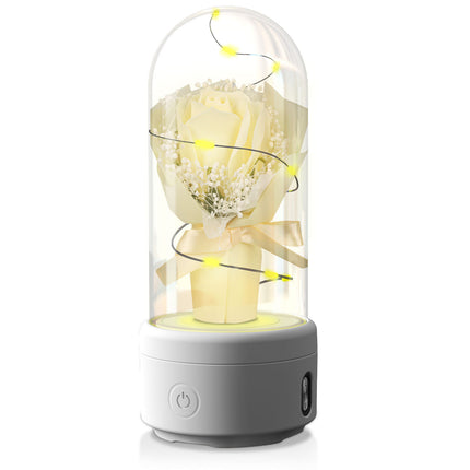 Gift Rose Luminous Night Light Ornament In Glass Cover