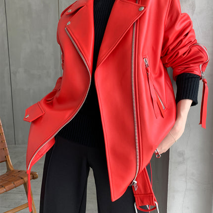 Women's Sheepskin Loose Bf Style Casual Jacket