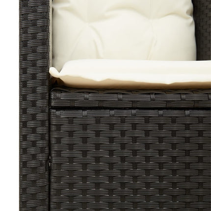 3-teiliges Bistro-Set mit Kissen, Polyrattan, Akazienholz