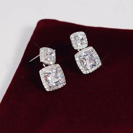 Shiny Zircon Stud Earrings