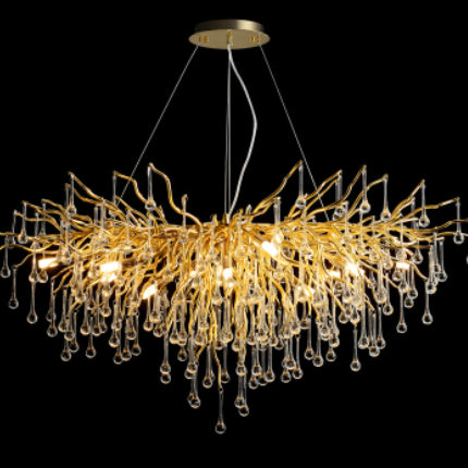 Postmodern Light Luxury Chandelier Water Drop Crystal Lamp Atmosphere