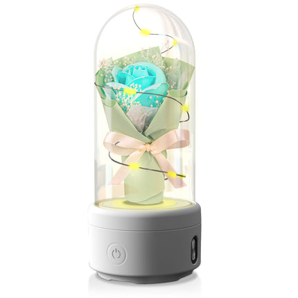 Gift Rose Luminous Night Light Ornament In Glass Cover