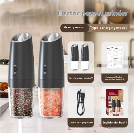Electric Gravity Pepper Grinder Salt Grinder  Adjustable Coarseness