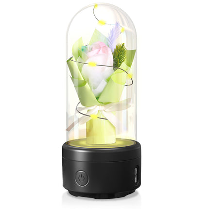 Gift Rose Luminous Night Light Ornament In Glass Cover