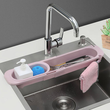 Telescopic Sink Rack Soap Sponge Holder