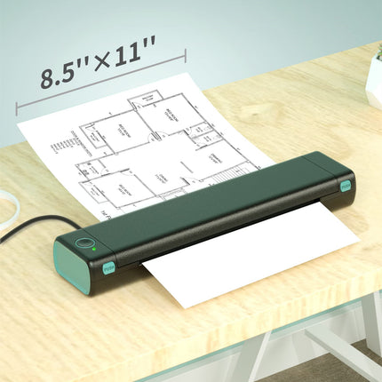Tragbarer A4-Drucker, kabellos, Bluetooth-kompatibel, Thermodrucker für unterwegs