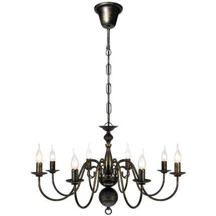 Antique chandelier with 8 x E14 light bulbs