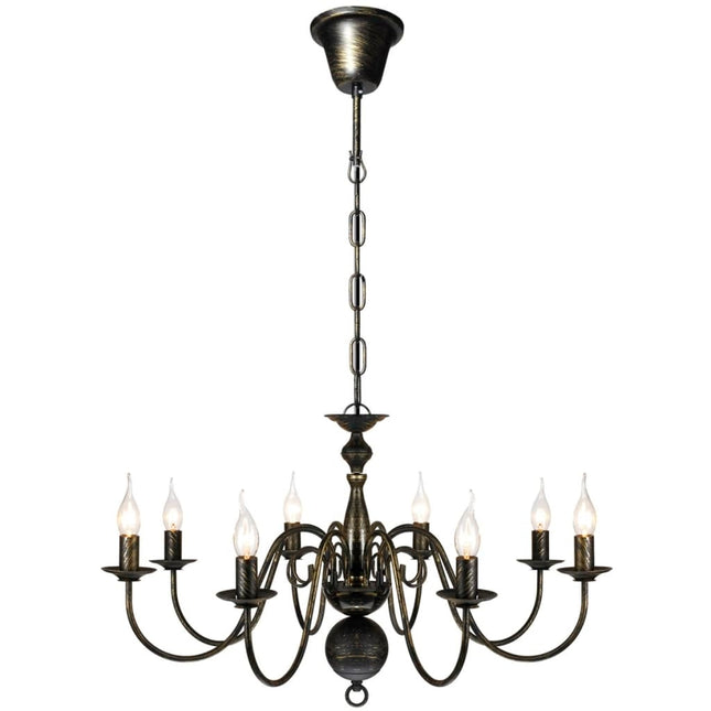 Antique chandelier with 8 x E14 light bulbs