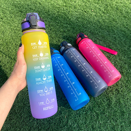 Time Marker Bounce Cover Motivational Water Bottle