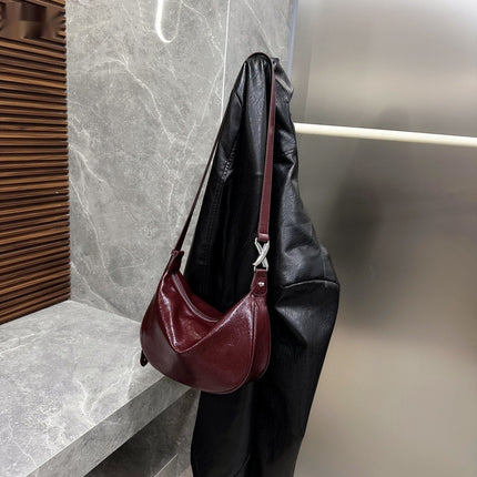 Crossbody Oil Wax Leather Bucket Bag