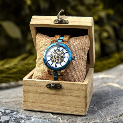 Luxus-Herrenuhr aus Holz mit automatischem mechanischem Mechanismus