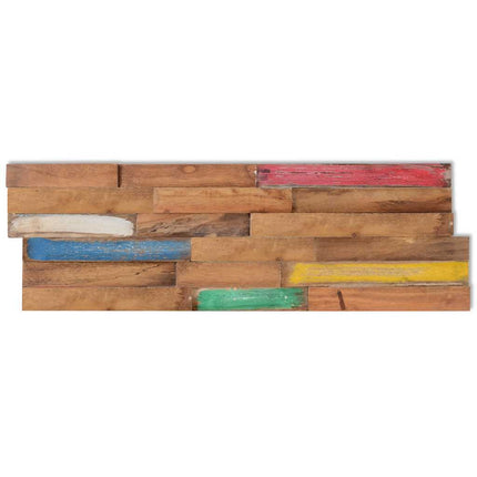 Wandpaneele, 10 Stück, 1,03 m², massives Teakholz