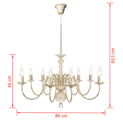 Antique chandelier with 8 x E14 light bulbs