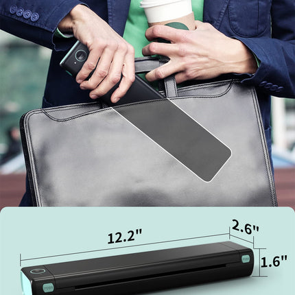 Tragbarer A4-Drucker, kabellos, Bluetooth-kompatibel, Thermodrucker für unterwegs