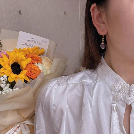 Amethyst Earrings Light Agate