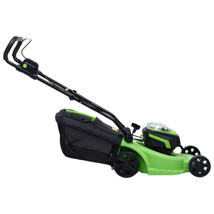 Cordless Lawn Mower with two 20V 2000 mAh Li-Ion battery packs