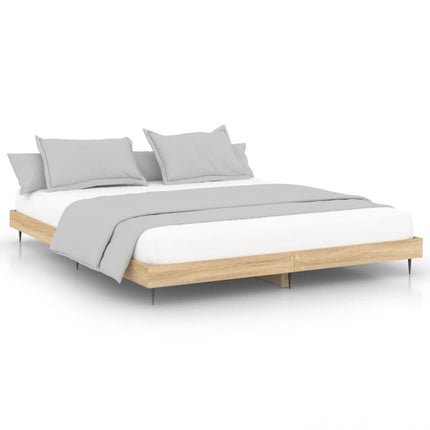 Bed frame without mattress Sonoma oak wood composite