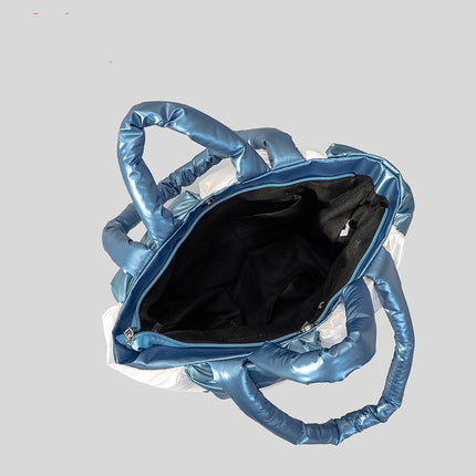 Cotton-padded Soft Plaid Shoulder Bags